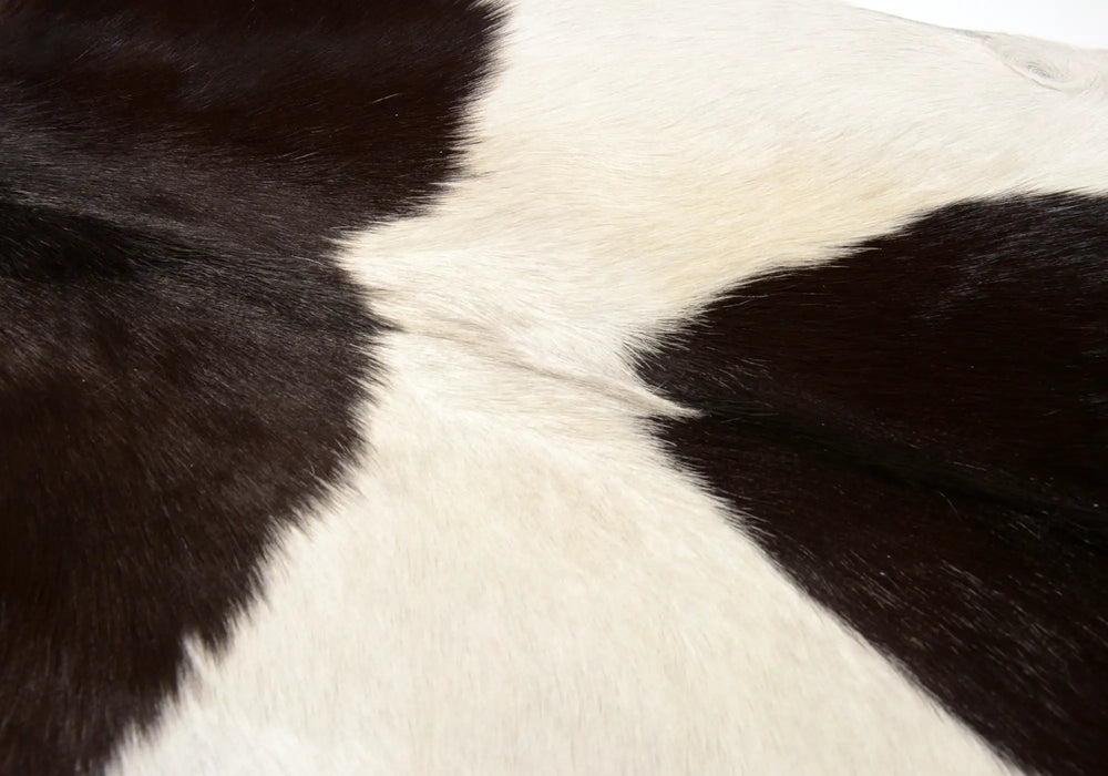 Goatskin rug #041 warm black and white details