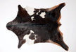 Goatskin Rug #047 dark chocolate and white