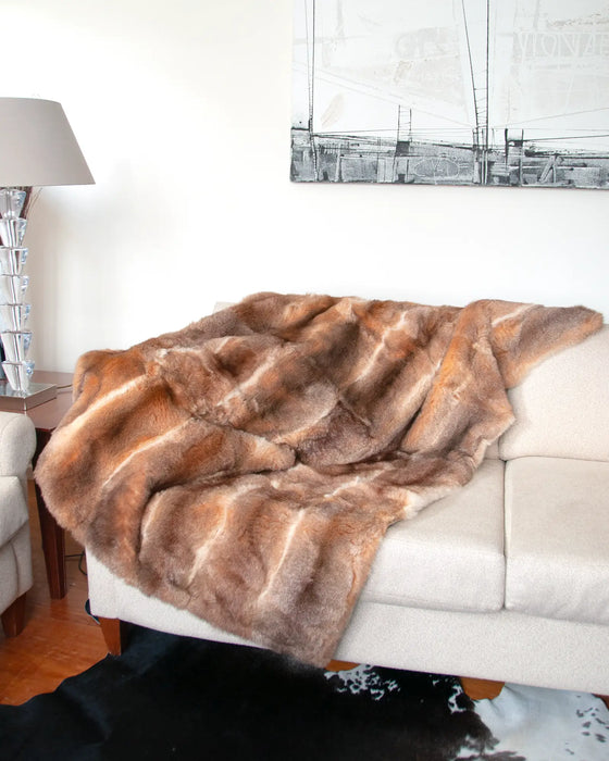 NZ Possum Fur Throw Honey Caramel by Gorgeous Creatures