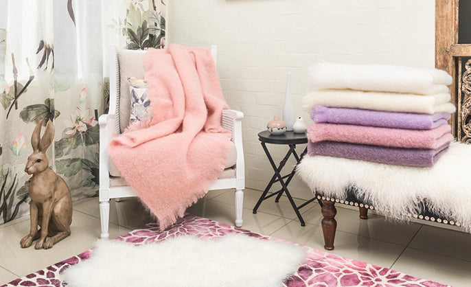 Mohair throws and sheepskin rugs by Gorgeous Creatures