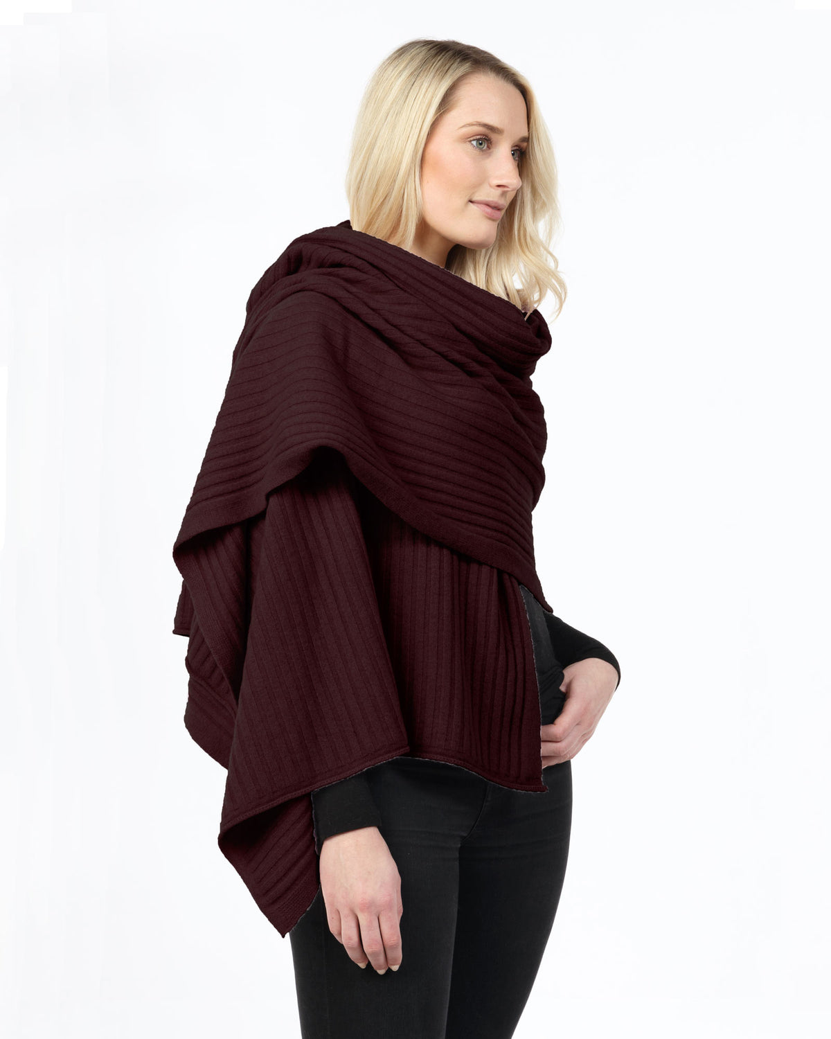 Shiraz Ribbed Possum Merino Travel Wrap NZ — Gorgeous Creatures