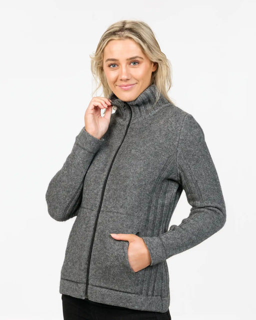 NS832 possum merino wool jacket in dark silver