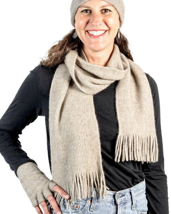 NX102 Natural possum merino wool scarf