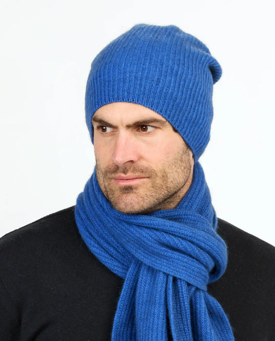 NX677 possum merino slouch beanie - Cornflower Blue