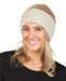 NX740 reversible possum merino wool beanie in Mink/Natural