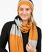 Ginger stripe travel scarf in possum merino wool NX824