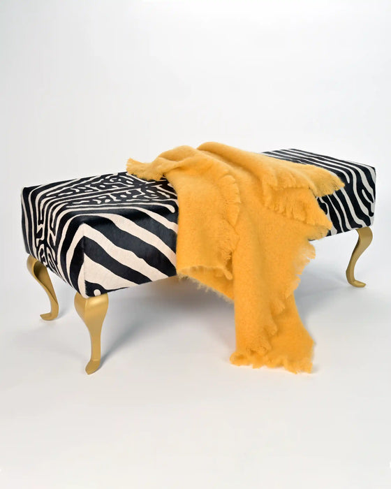 Yellow Ochre Mohair Throw NZ