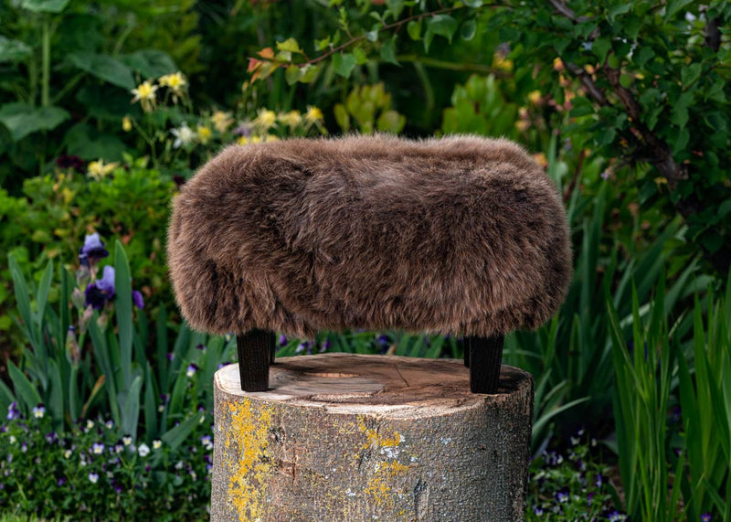 Small sheepskin footstool made in NZ