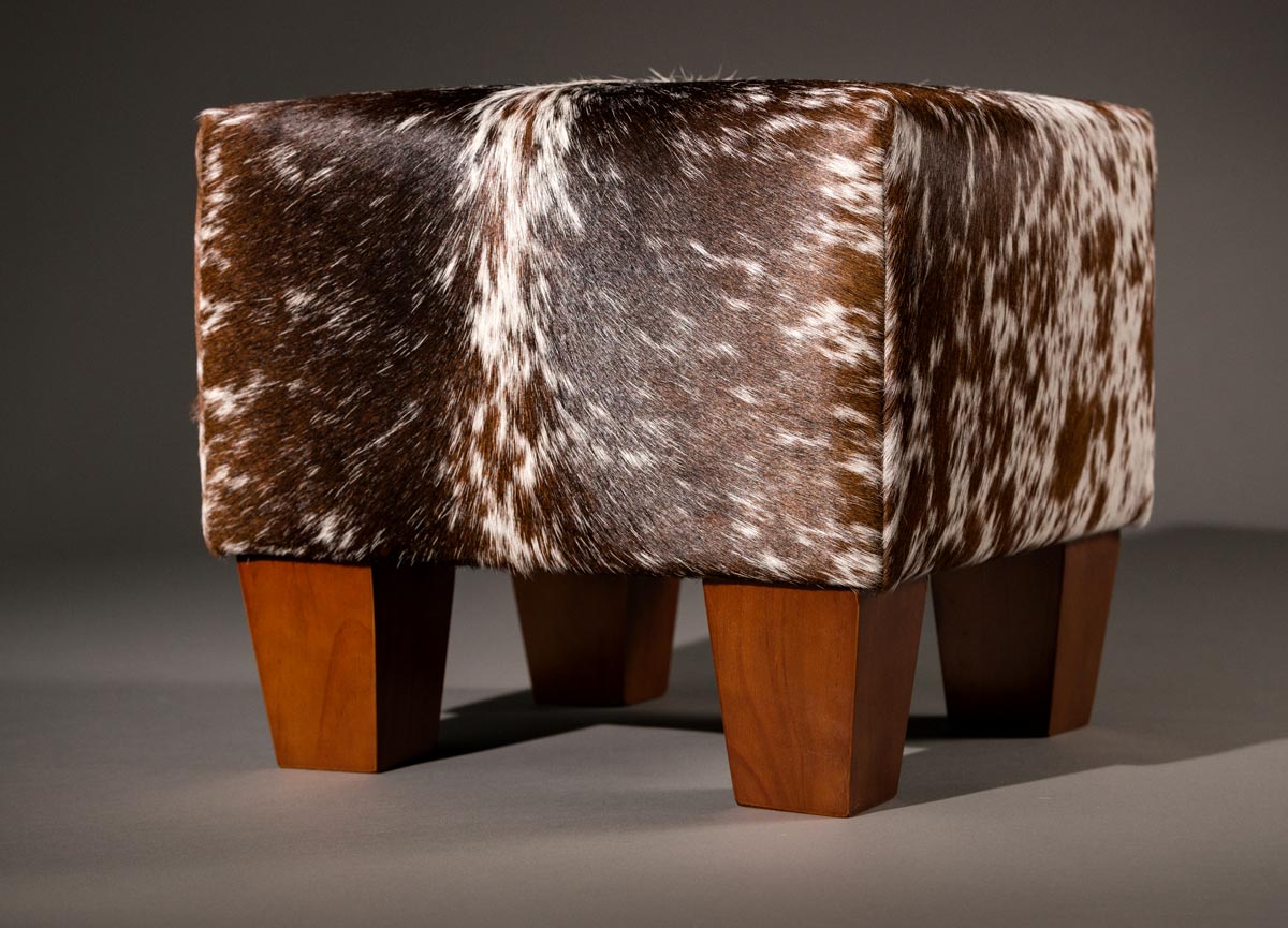 Small cowhide deals ottoman