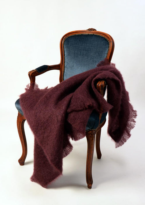 Mohair Throw Blanket Australia - Mulberry Wine